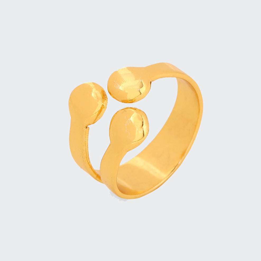 AZGA Handcrafted 22kt gold plated ring