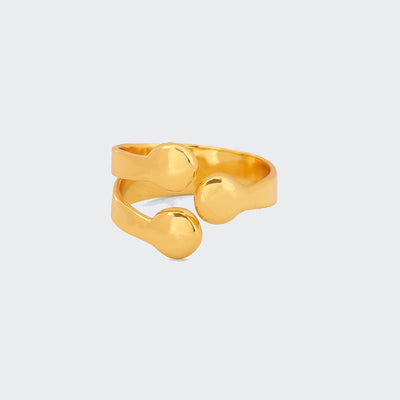 AZGA Classic 22kt gold plated brass ring