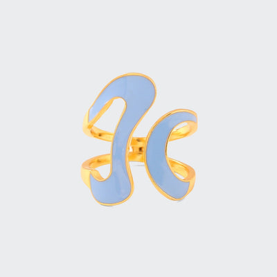 AZGA Blue Wave Ring 22 kt gold plated
