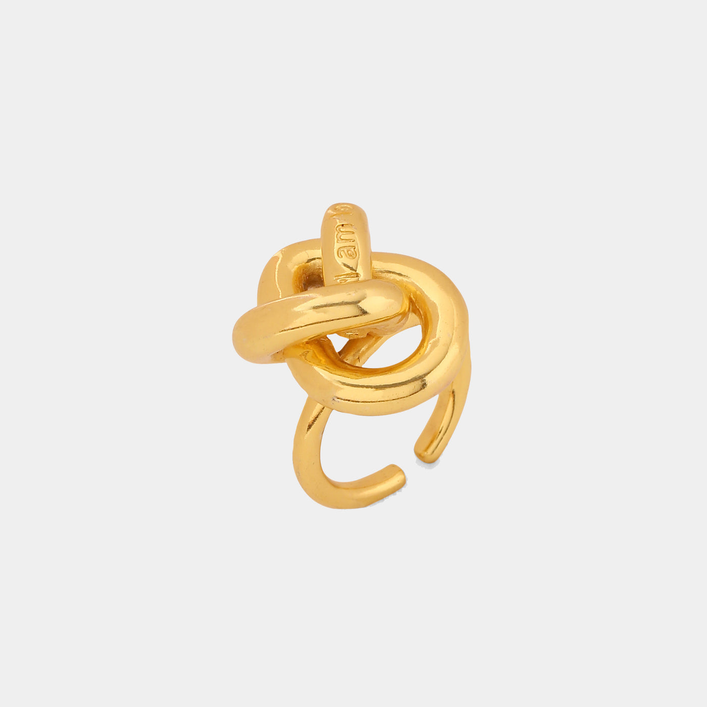 Classic Knot Ring - I'm Love in gold color with twisted knot design 