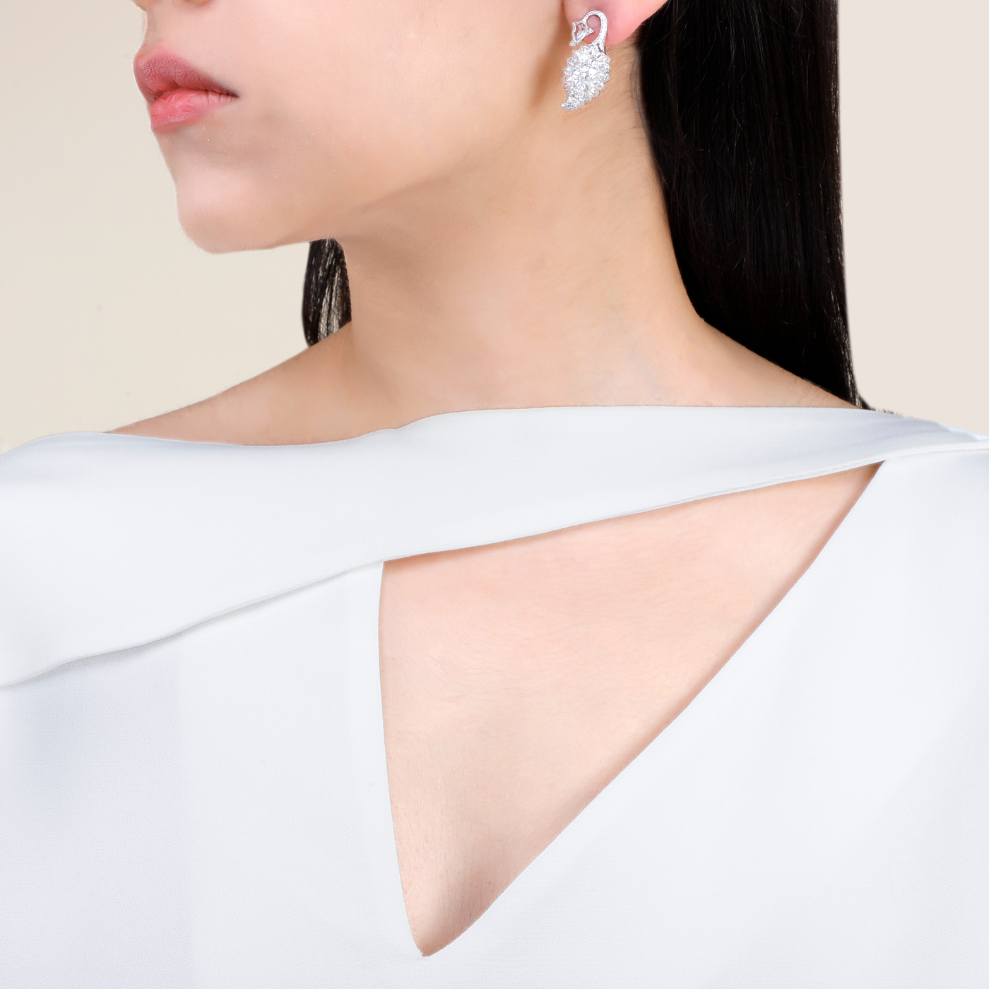 Conifer Diamond Encrusted Earrings by Umrao Jewels