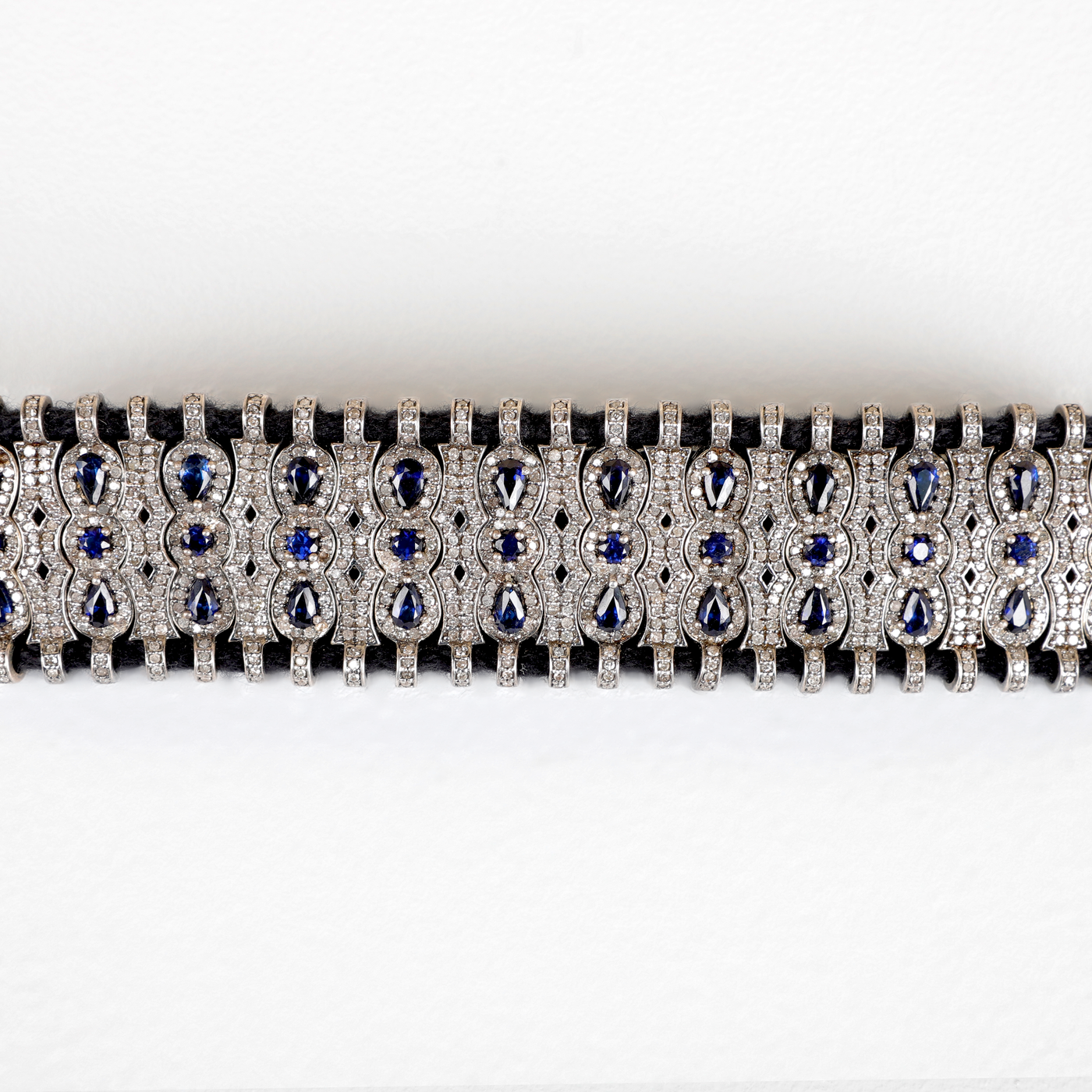 Black Chord and Sapphire Bracelet by Umrao Jewels 