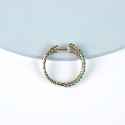 Emerald & Diamond Hoops by KAJ Fine Jewellery