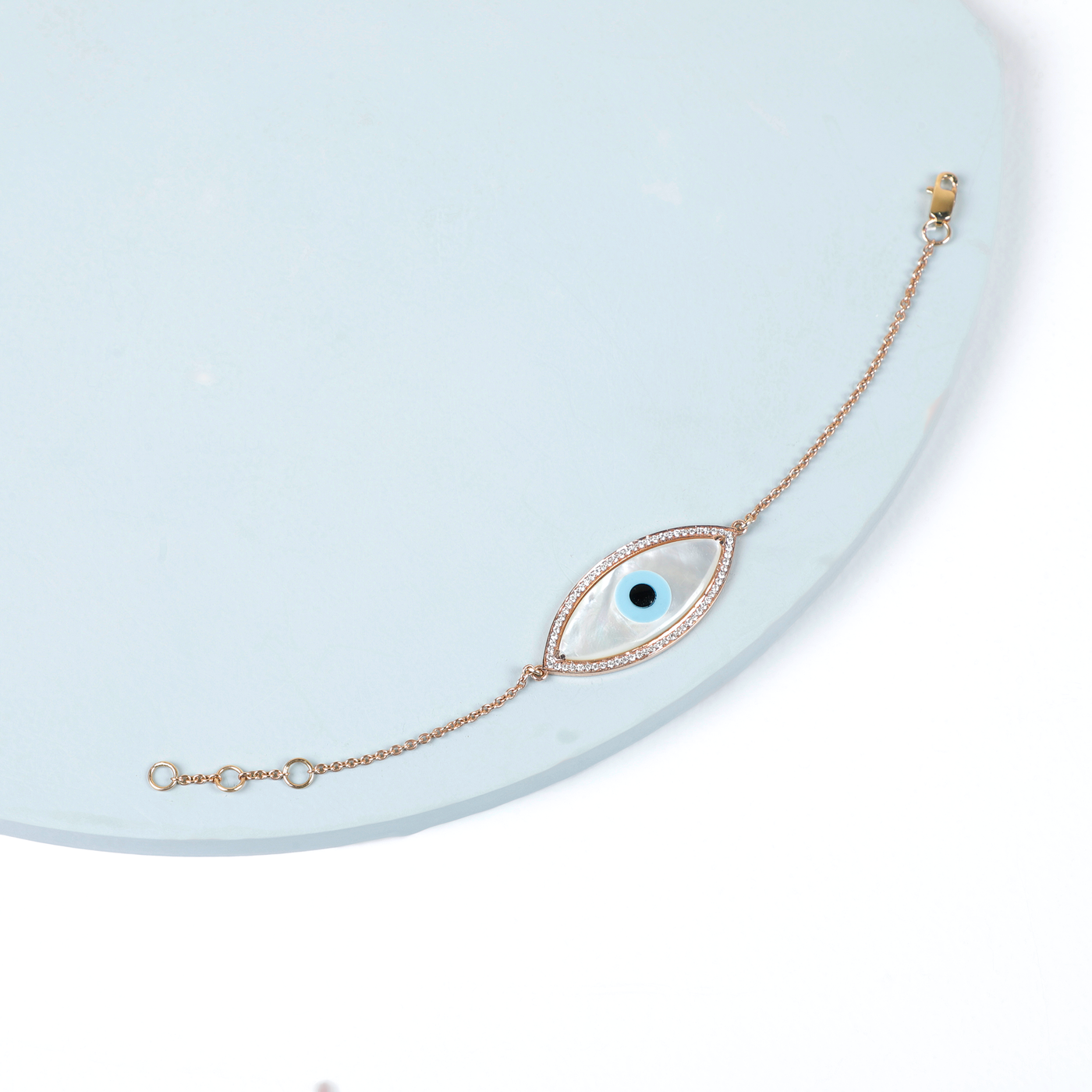 Large Evil Eye Chain Bracelet by KAJ Fine Jewellery