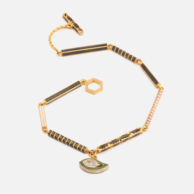 Modern Mangalsutra Bracelet in Gold and Diamonds from Agaro Jewels 