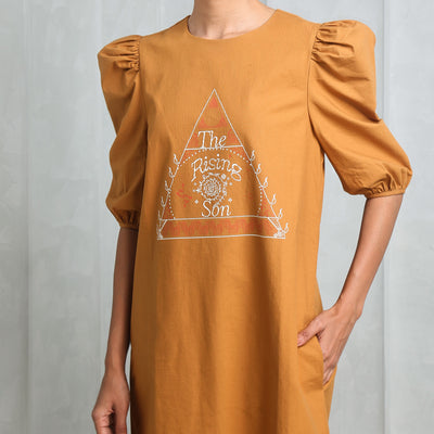 Brown Surya Printed Midi Dress from Bhaane 