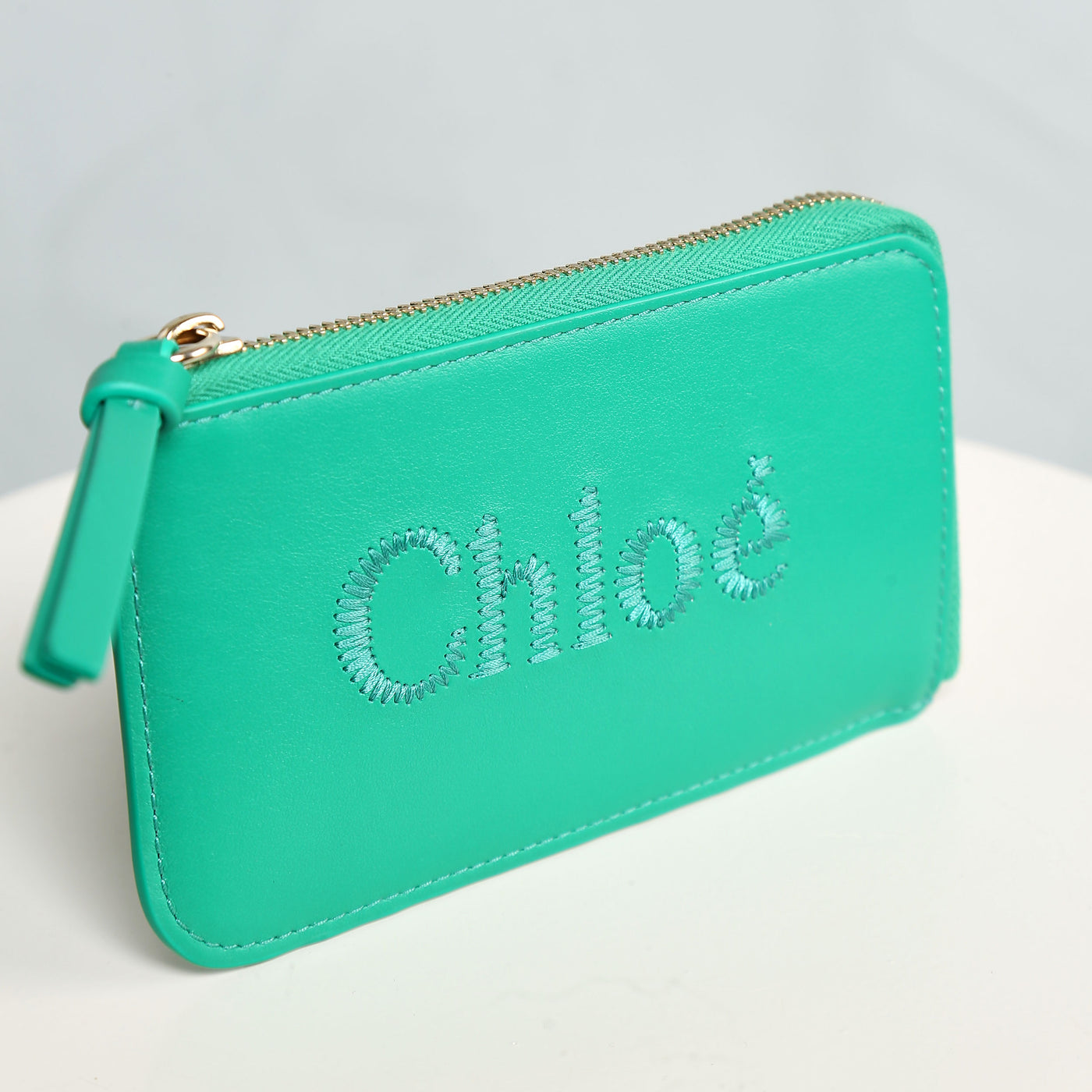 Green CHLOÉ Sense Coin Purse With Chloé Logo Embroidered On The Front