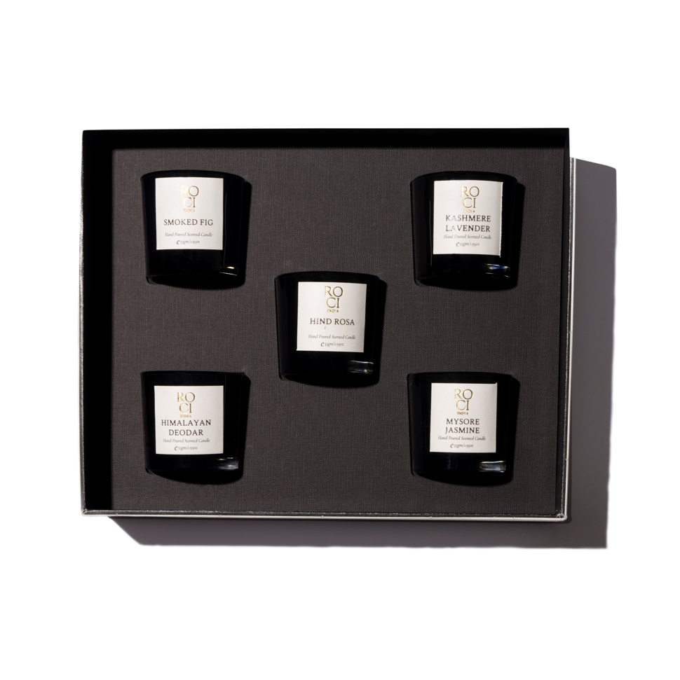ROCI INDIA Luxe Gift Box set of 5 vegan candles
