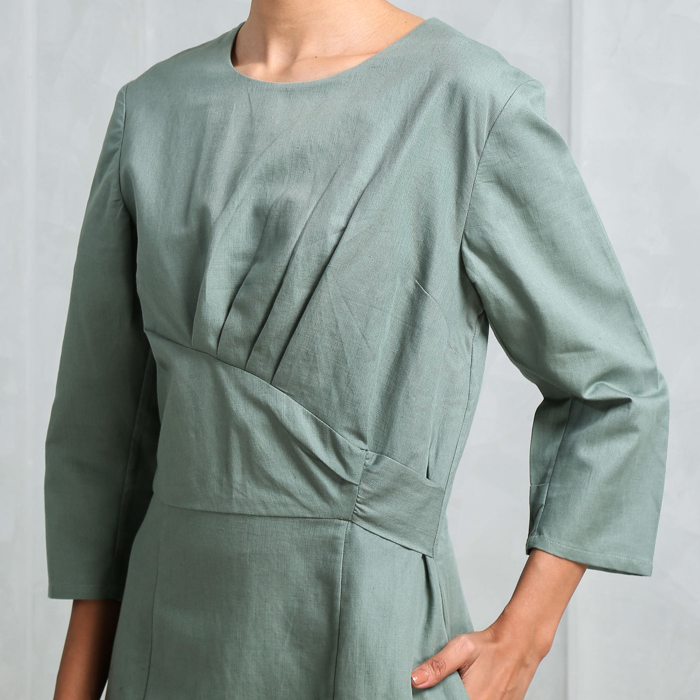 Sunset Shift Dress from bhaane in green