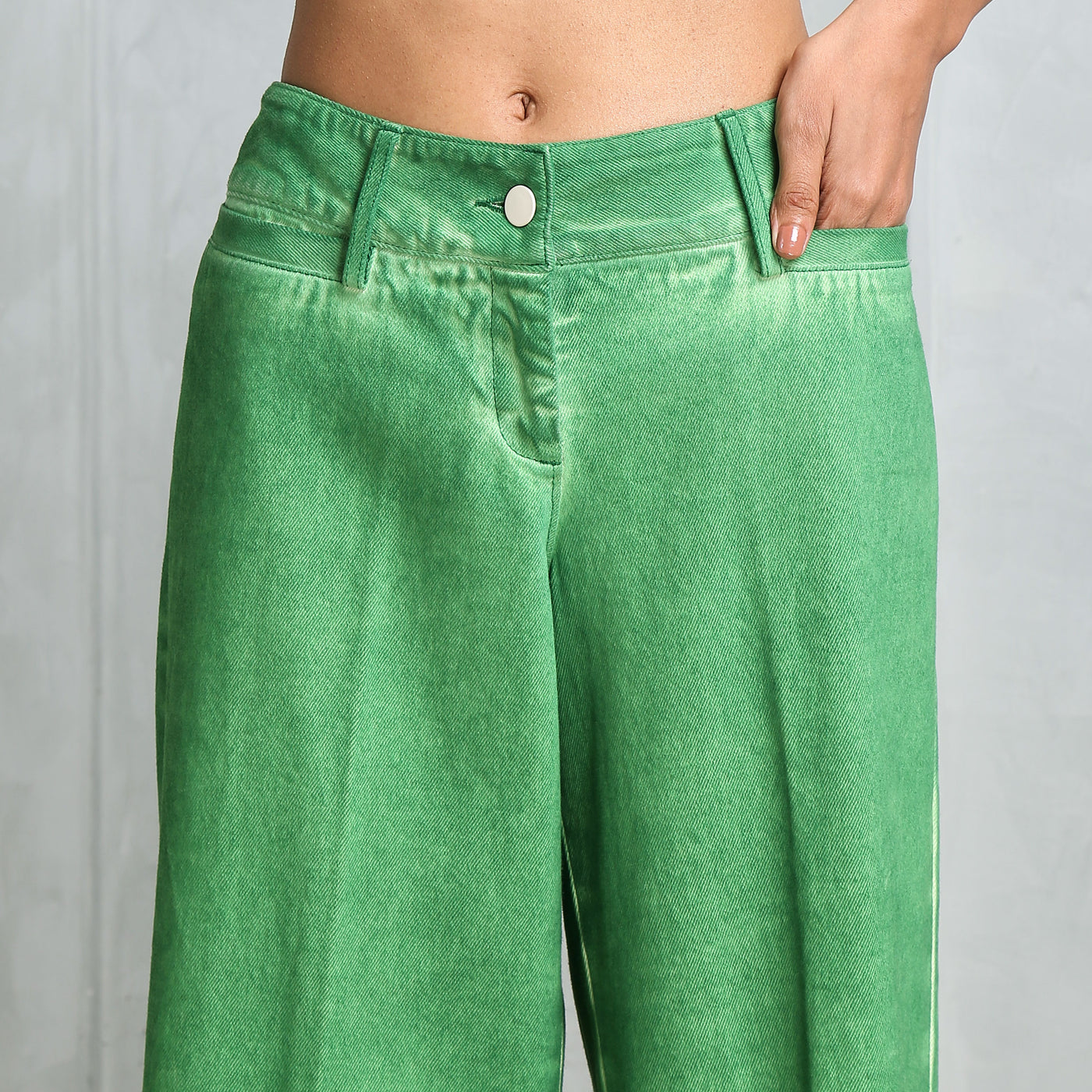 Lilith Denim Pants from Bhaane in green