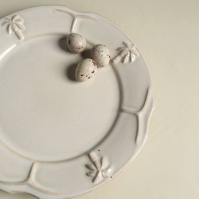 Ivory Coast Dinner Plate from Terravida with rugged edges