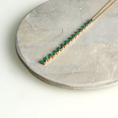 Emerald Lariat Necklace The Line Long Necklace 