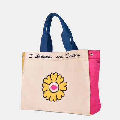 Blue Handle Flower Bag from Art-Chives India