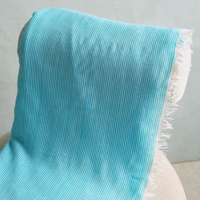 Golconda Stripes Square Scarf from Art-chives India in Blue 