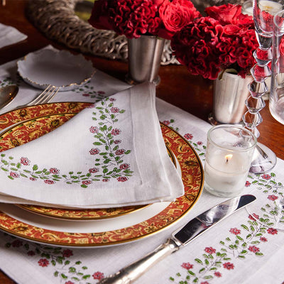 Rose Bush Placemat and Napkin- Set of 4